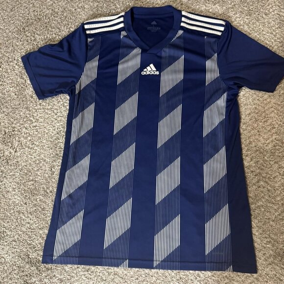 Adidas Regista 18 Shirt Mens Large Blue Climalite Soccer Jersey 3-Stripes - Picture 1 of 8